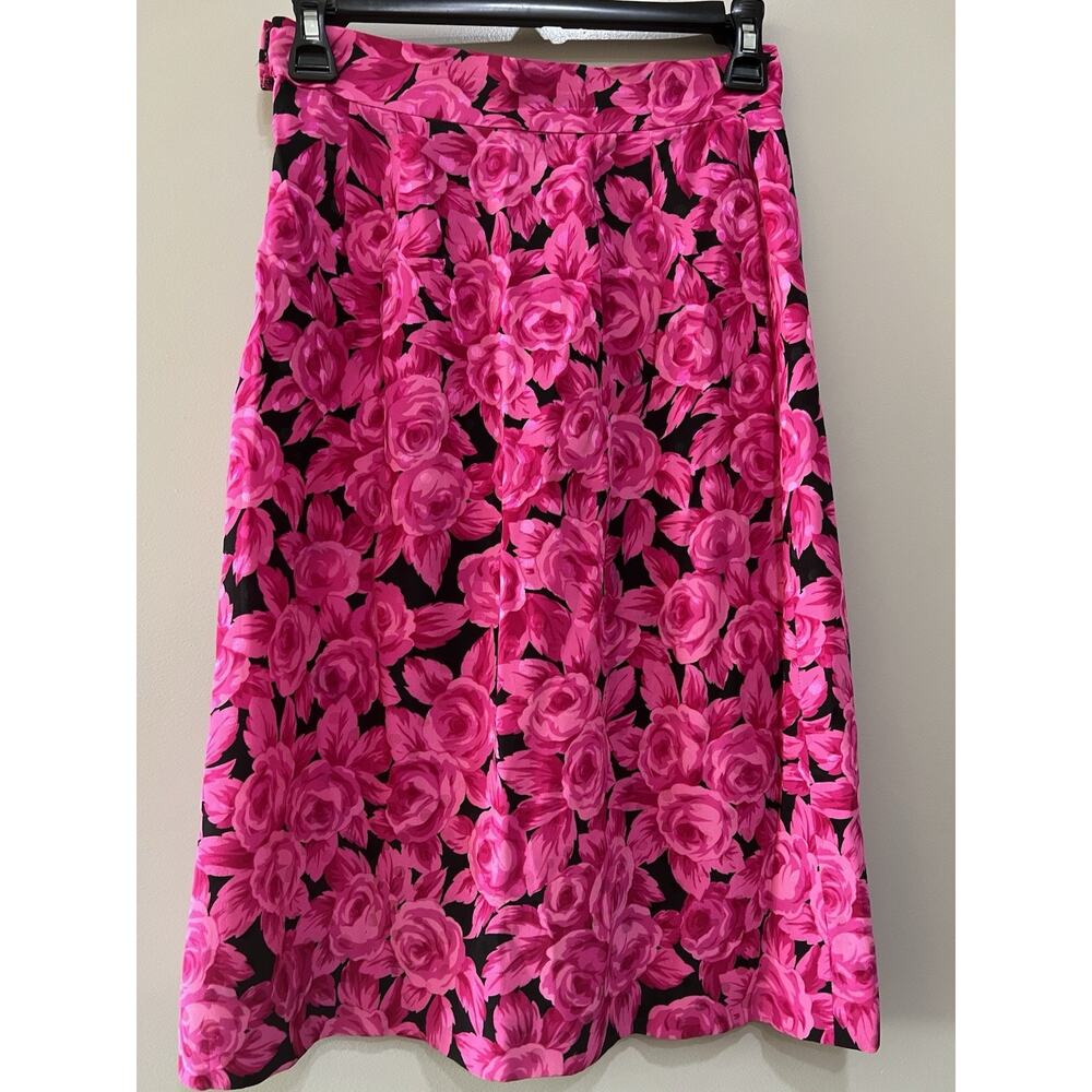 Vtg 80's Dopamine Romantic Bow Peplum Blouse Skirt matching Saks Fifth Ave Sz-6 - Picture 3 of 12